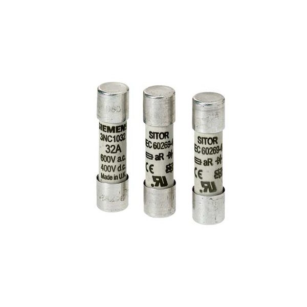 3NC1010 SITOR cylindrical fuse link, 10 x 38 mm, 10 A, aR, Un AC 600 V, Un DC 700 V, DC according to UL Siemens p nse0 xx 005