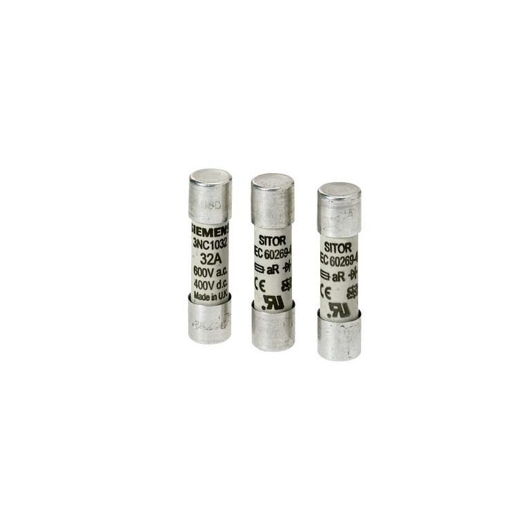 3NC1010 SITOR cylindrical fuse link, 10 x 38 mm, 10 A, aR, Un AC 600 V, Un DC 700 V, DC according to UL Siemens p nse0 xx 005