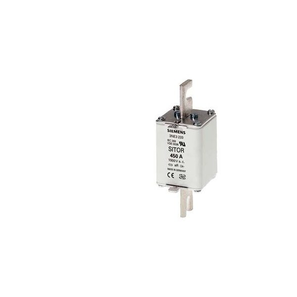 3NE3221 SITOR fuse link, with slotted blade contacts, NH1, In 100 A, AC 1000 V, front indicator Siemens p nse0 xx 00550i