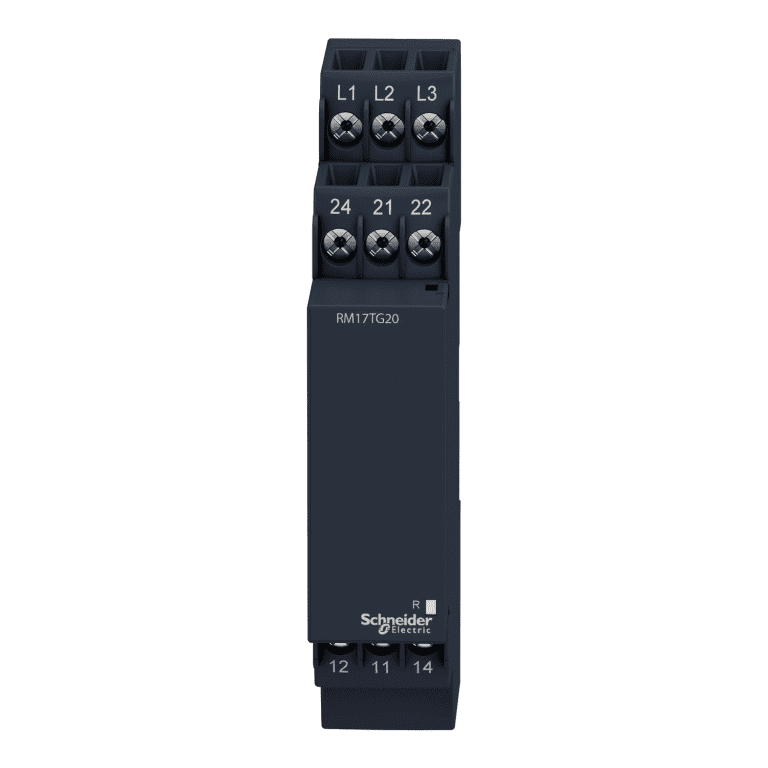 RM17TG20 Modular 3-phase supply control relay, 5 A, 2 CO, 208 440 V AC Schneider Electric rm17tg20 front 1500x1500