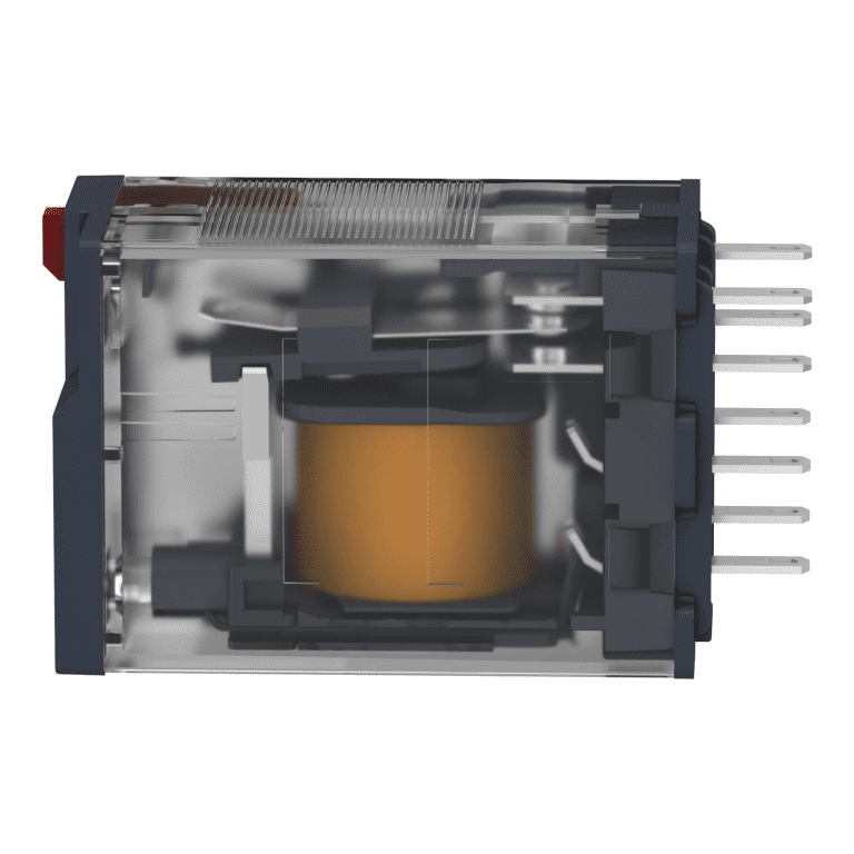 RXM2AB2P7 Miniature plug-in relay, 12 A, 2 CO, LED, 230 V AC Schneider Electric rxm2ab2x7 right 1500x1500
