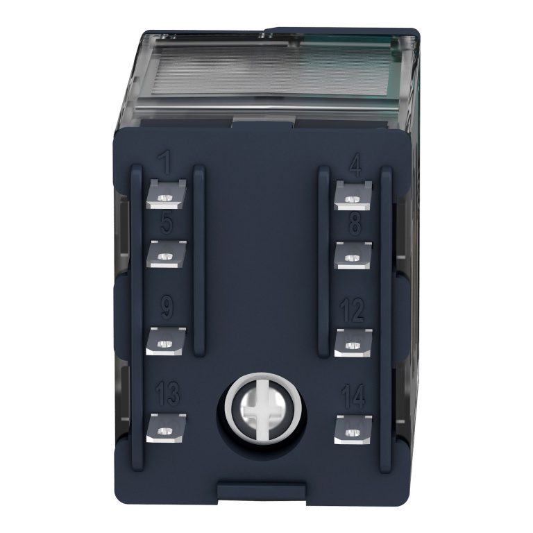 RXM4AB2JD Miniature plug-in relay, 6 A, 4 CO, LED, 12 V DC Schneider Electric rxmxab2xd rear 1500x1500