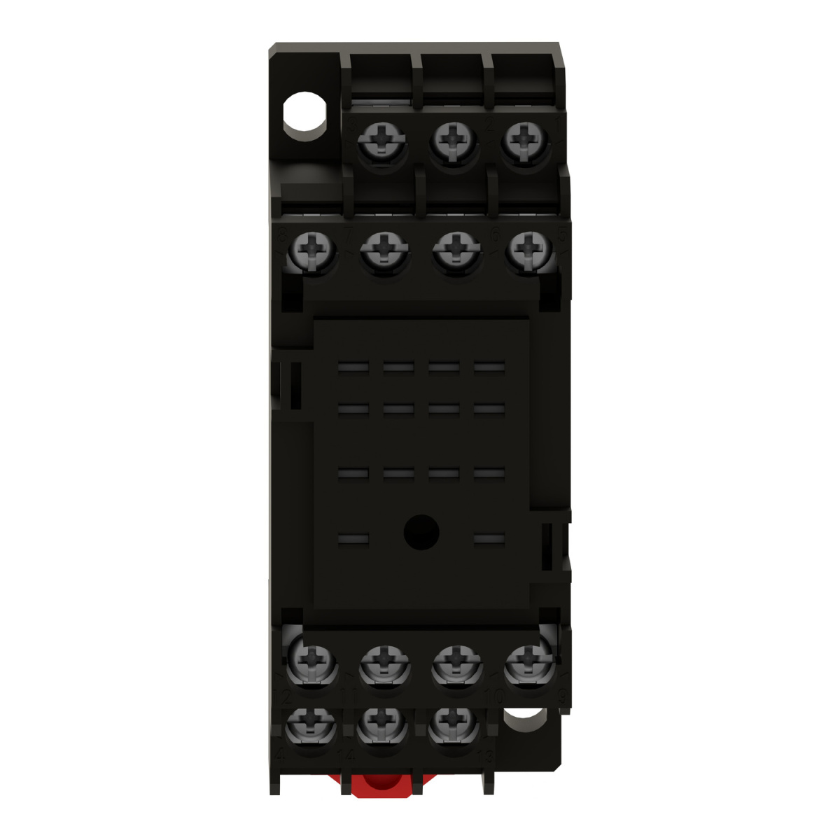 RXZE1M4C socket RXZ -mixed contact 7 A 250 V screw clamp for relay RXM2., RXM4. Schneider Electric rxze1m4c 360 front 2022 15
