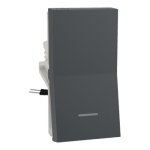 UNS161SWL1M GY Switch, Unica Pure, with indicator, 1-pole 1-way, 16AX, 1 module, pillar terminals, grey Schneider Electric un