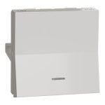 UNS20DP2M WE Switch, Unica Pure, with indicator, 2-pole 1-way, 20A, 2 modules, pillar terminals, white Schneider Electric uns