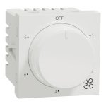 UNS5STFAN2M WE Selector switch, Unica pure, 5 steps 360 deg fan regulation, 2 modules, white Schneider Electric uns5stfan2m w