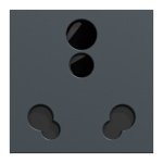 UNS616SK2M GY Double socket-outlet, Unica Pure, 2P E, 6 16A, 2 modules, grey Schneider Electric uns616sk2m gy iop face wd19 1