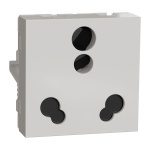 UNS616SK2M WE Double socket-outlet, Unica Pure, 2P E, 6 16A, 2 modules, polar white Schneider Electric uns616sk2m we iop def