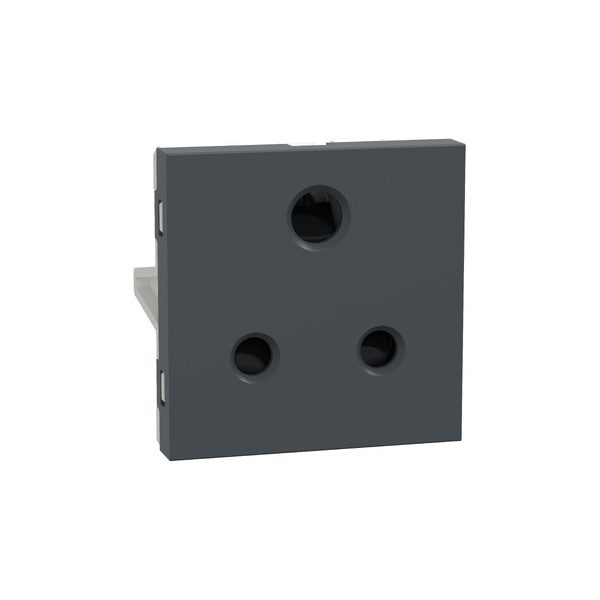 UNS6SK3P2MNS GY Socket-outlet, Unica Pure, mechanism, 2P E, 6A, with shutter grey Schneider Electric uns6sk3p2mns gy iop def