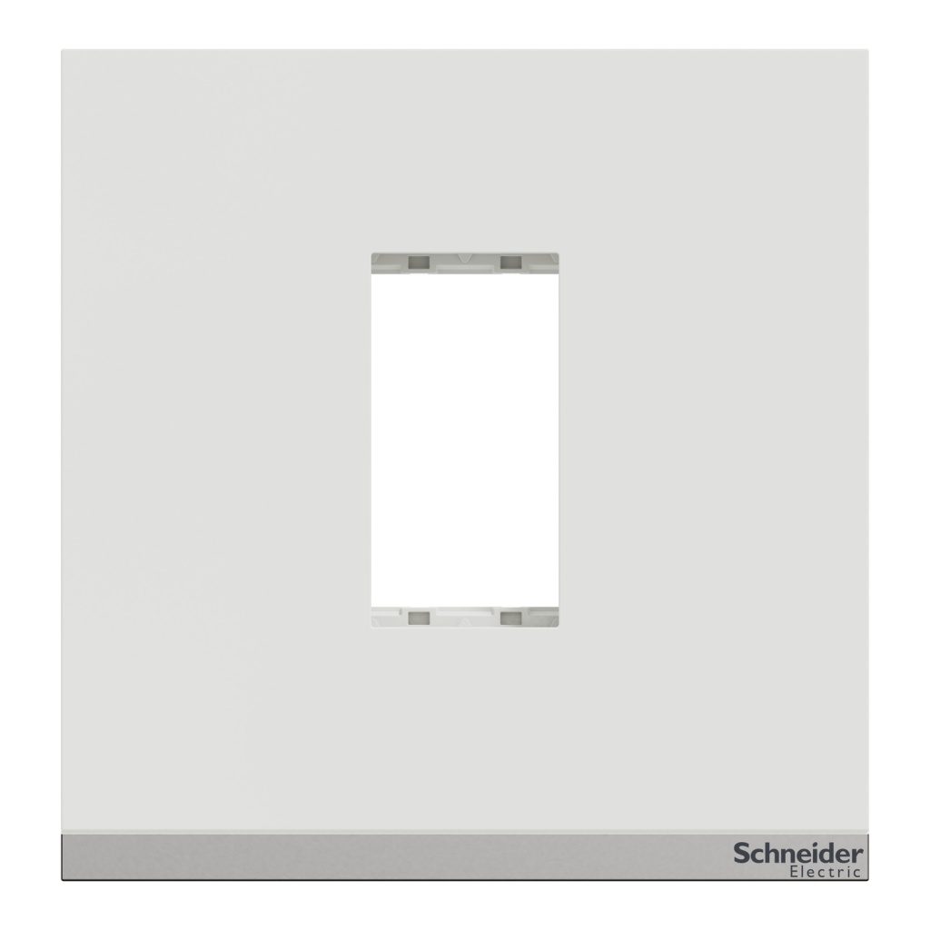 UNSCP1M WE Cover Frame, Unica Pure, with fixing frame, 1 gang, 1 module, polar white Schneider Electric unscp1m we iop face w