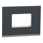 UNSCP3M GY Cover Frame, Unica Pure, with fixing frame, 1 gang, 3 modules, volcanic grey Schneider Electric unscp3m gy iop def