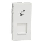 UNSRJ11 1M WE Telephone socket, Unica Pure, RJ11, with shutter, white Schneider Electric unsrj11 1m we iop def wd19 web