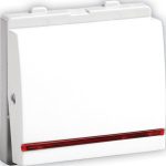 X1286WH Opale switch with indicator lamp 2-pole 20 A white Schneider Electric x1286wh 1500x1500