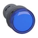XA2EVM6LC round pilot light Ø 22 blue integral LED 220 V AC screw clamp terminals Schneider Electric xa2e cp20056 1 web