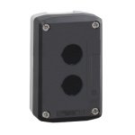 XALD02 Empty enclosure, plastic, dark grey lid, for push button Ø22, 2 cut-outs Schneider Electric xald k 660 cpfjr17002 web