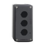 XALD03 dark grey empty enclosure lid with light grey base 3 cut-outs Schneider Electric xald k 660 cpfjr17003 web