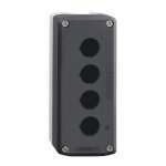 XALD04 dark grey empty enclosure lid with light grey base 4 cut-outs Schneider Electric xald k 660 cpfjr17004 web