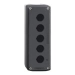 XALD05 Empty enclosure, plastic, dark grey lid, for push button Ø22, 5 cut-outs Schneider Electric xald k 660 cpfjr17005 web