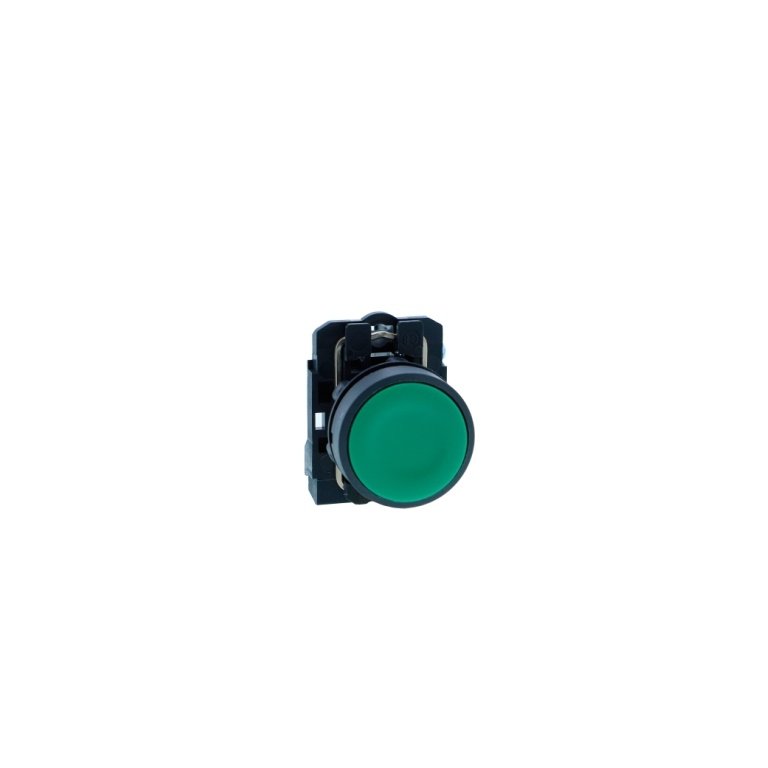 XB5AA31N Push button, Harmony XB5N XB7N, plastic, flush, green, 22mm, spring return, unmarked, 1 NO Schneider Electric xb5aa3