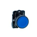 XB5AA61N Push button, Harmony XB5N XB7N, plastic, flush, blue, 22mm, spring return, unmarked, 1 NO Schneider Electric xb5aa61