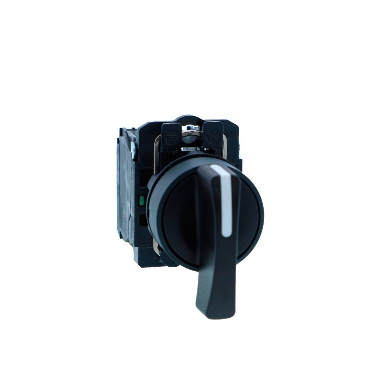 XB5AJ33N Selector switch, Harmony XB5N XB7N, plastic, black, 22mm, long handle, 3 position, stay put, 2 NO Schneider Electric