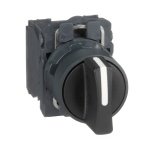 XB5AD41N Selector switch, Harmony XB5N XB7N, plastic, black, 22mm, short handle, 2 position, spring return to left, 1 NO Schn