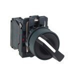 XB5AD83N Selector switch, Harmony XB5N XB7N, plastic, black, 22mm, short handle, 3 position, spring return right to middle, 2