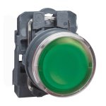 XB5AW33M1N Illuminated pushbutton, Harmony XB5N XB7N, plastic, flush, green, 22mm, spring return, 230V AC, 1 NO Schneider Ele