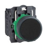 XB5AA21N Push button, Harmony XB5N XB7N, plastic, flush, black, 22mm, spring return, unmarked, 1 NO Schneider Electric xb5 63