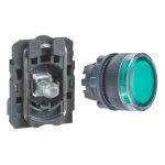 XB5AW33B1N Illuminated pushbutton, Harmony XB5N XB7N, plastic, flush, green, 22mm, spring return, 24V AC DC, 1 NO Schneider E