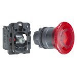 XB5AW74B2N Illuminated emergency switching off push button, Harmony XB5N XB7N, plastic, red, 40mm, turn to release, 24V AC DC