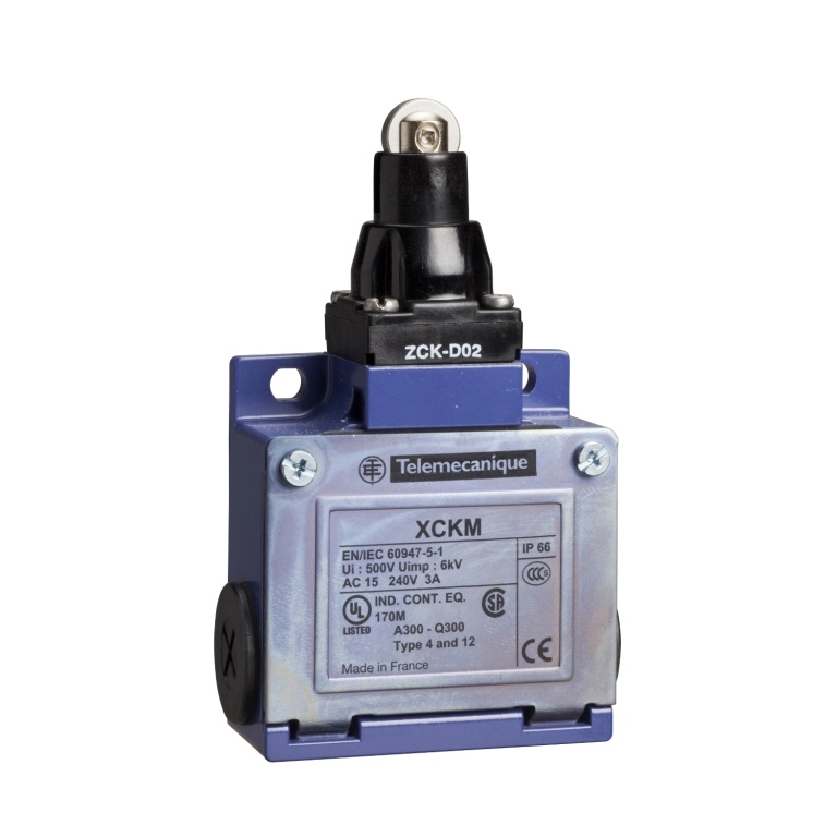 XCKM2023LC Limit switch, Limit switches XC Standard, XCKM, steel roller plunger, 1NC 1 NO, snap action, Pg11 Telemecanique Se