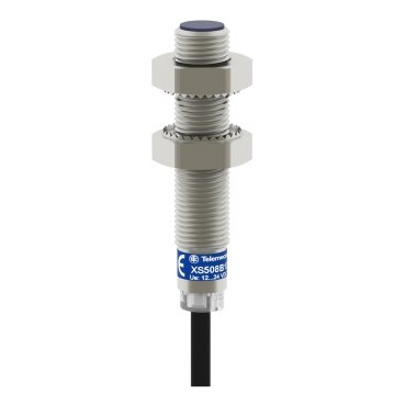 XS508B1DBL2_front_web XS608B1PAL2 Inductive proximity sensors XS, inductive sensor XS6 M8, L51mm, stainless, Sn2.5 mm, 12 48 VDC, cable 2 m Telemec