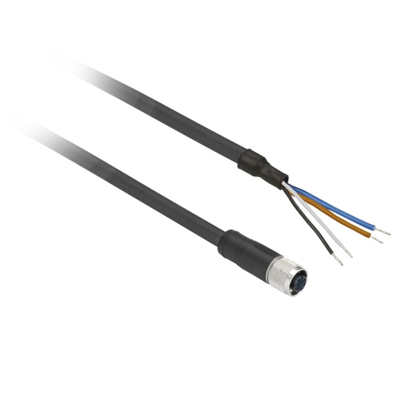 XZCPV1141L2 Pre wired connectors XZ, straight female, M12, 4 pins, cable PVC 2 m Telemecanique Sensors xz 524 cpmfs17008 1500