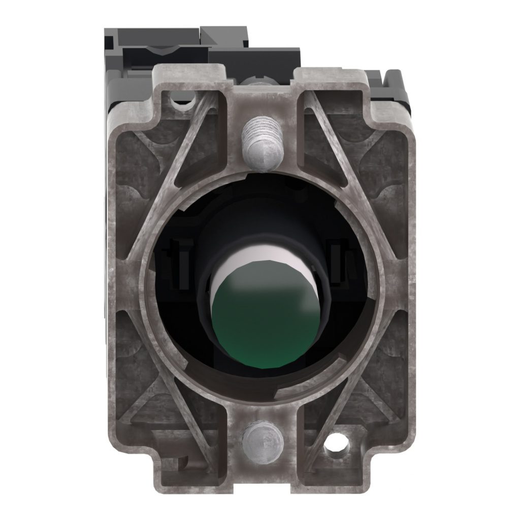 ZB2BWM31C metal series pushbutton base 380V AC-50HZ LED green-1NO contact-IEC640947-5-1 Schneider Electric zb2bwb31c front 20