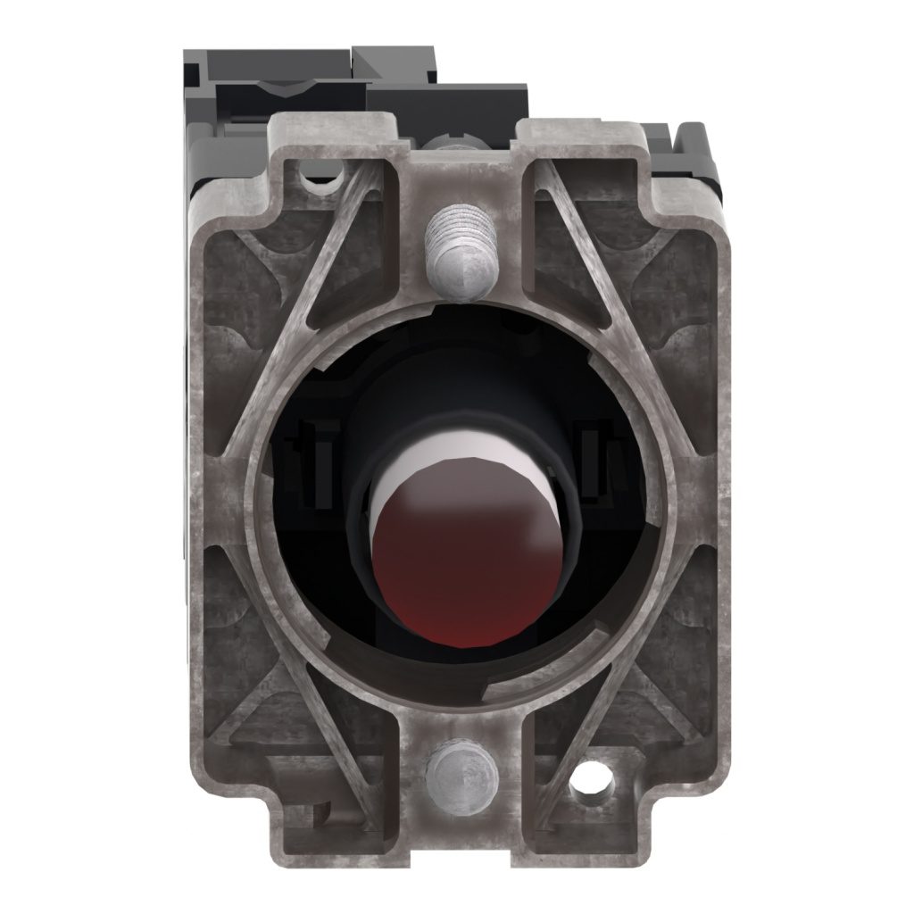 ZB2BWM41C metal series pushbutton base 380V AC-50HZ LED red-1NO contact-IEC640947-5-1 Schneider Electric zb2bwb41c front 2022