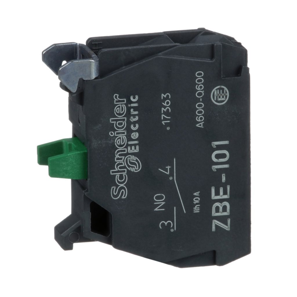 ZBE101 Single contact block, silver alloy, screw clamp terminal, 1 NO Schneider Electric zbe101 da19 1500x1500