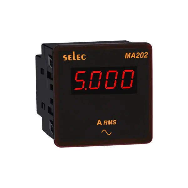 MA202 LED Ammeter, 72x72mm Selec ma202 webshop 894df2cd2e1e62cb781a0fda7228b6d3