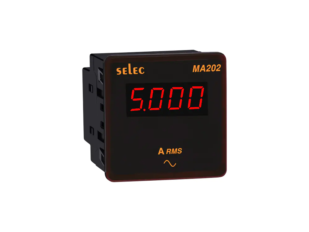 MA202 LED Ammeter, 72x72mm Selec ma202 webshop 894df2cd2e1e62cb781a0fda7228b6d3