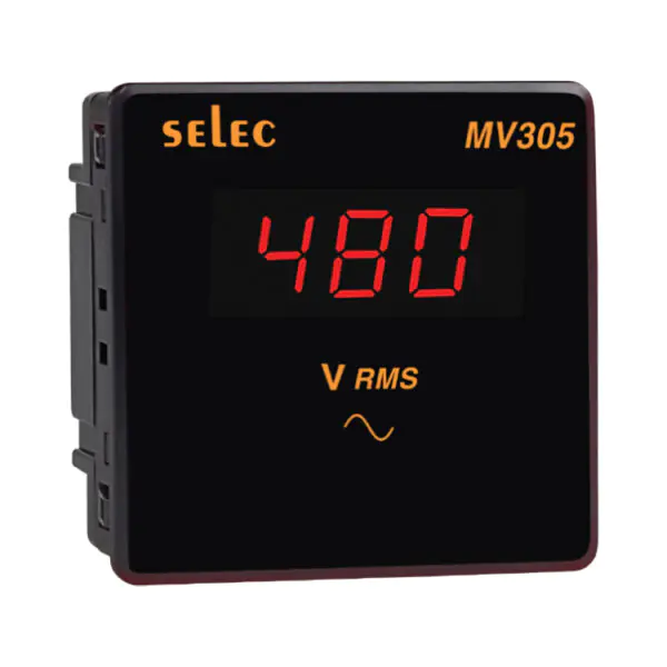 MV305 LED Voltmeter, 96x96mm Selec mv305 webshop e3d64b6d3dcd433d040e12285e137d3c