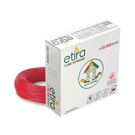 Polycab Etira red 6Sqmm, Red POLYCAB ETIRA PVC INSULATED SINGLE CORE CABLE polycab etira red