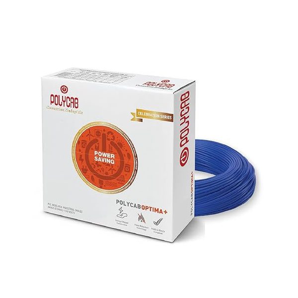 16Sqmm, Blue Polycab Optima LF FR PVC Insulated Copper Cable 90Mtrs polycab optima blue