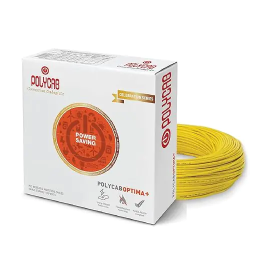 16Sqmm, Yellow Polycab Optima LF FR PVC Insulated Copper Cable 90Mtrs polycab optima yellow