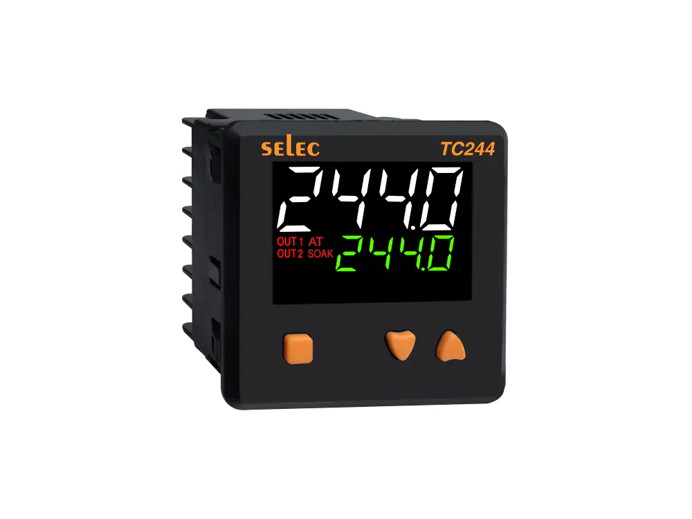 TC244CX White Green Display, 2 relay output, 72X72mm Selec tc244cx web 3728aa422cc3bc723cd9e63e96218383