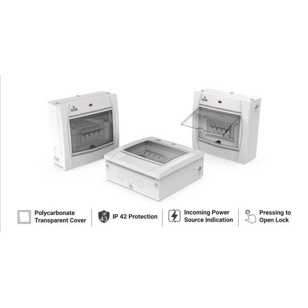 GPDSN29W11 4Way SPN Grey White Distribution Box DB Polycab cliq db