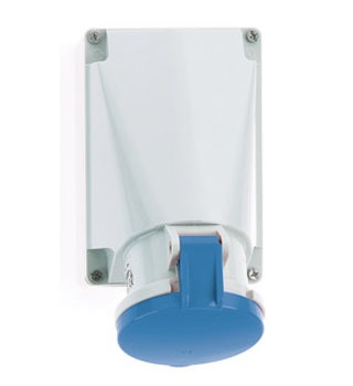 1104 63 Amp 3 Pin Surface Mounting Socket Neptune Bals Splash Proof IP-44 1104 Image