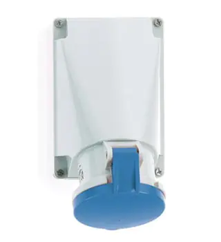 1104 63 Amp 3 Pin Surface Mounting Socket Neptune Bals Splash Proof IP-44 1104 Image