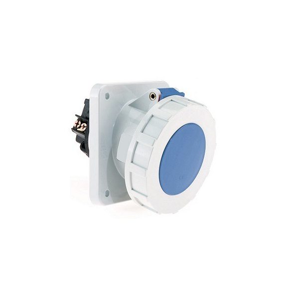 125 Amp 3 Pin Panel Mounting Socket Outlet Angled Neptune Bals Water Tight IP 67 12100 12001 ip 67 socket outlet angled