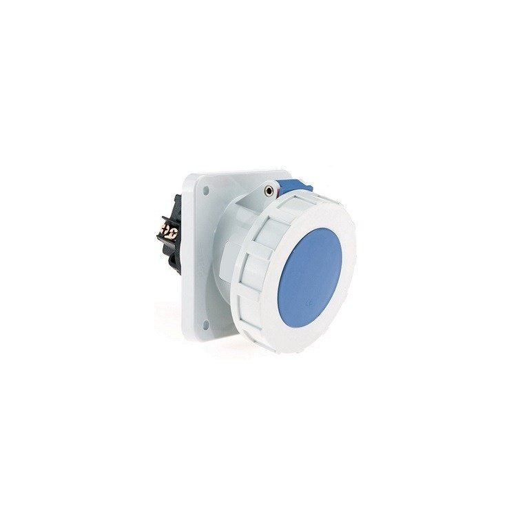 125 Amp 3 Pin Panel Mounting Socket Outlet Angled Neptune Bals Water Tight IP 67 12100 12001 ip 67 socket outlet angled