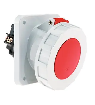125 Amp 5 Pin Panel Mounting Socket Outlet Angled Neptune Bals Water Tight IP 67 12108 12108 ip 67 socket outlet straight 5 p